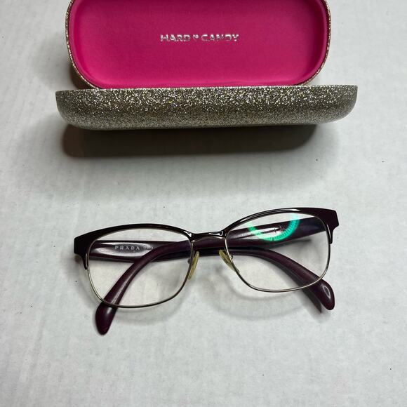 PRADA Maroon & Gold PR 65RV 53 x 16 Lightweight Women’s Designer Eye Glasses - Picture 8 of 12